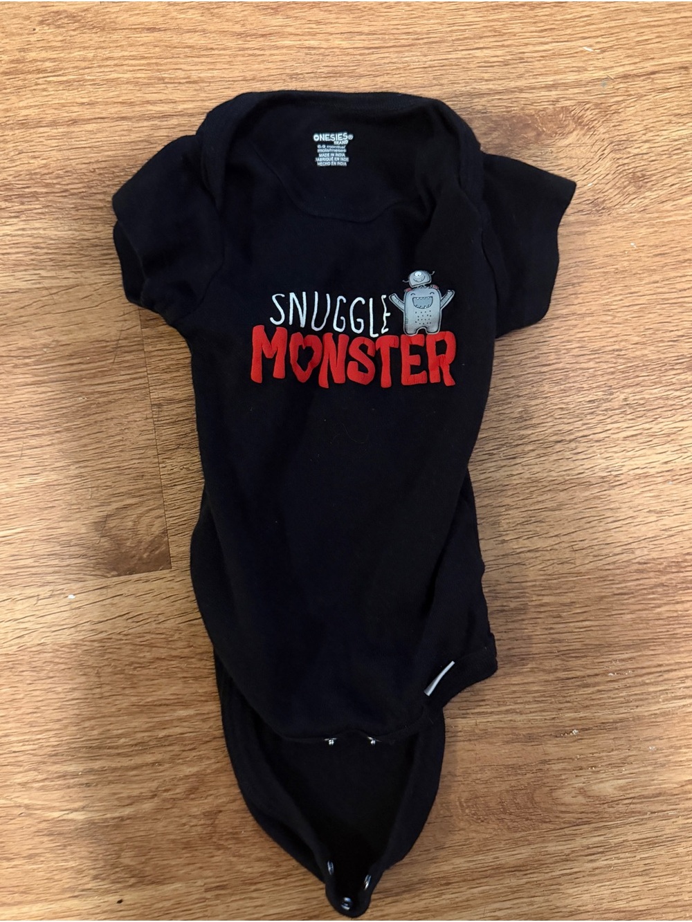 Snuggle Monster Black Baby One-Piece